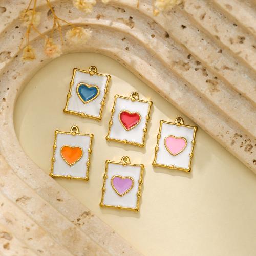 Pendentifs en acier inoxydable émail, Acier inoxydable 304, Placage de couleur d'or, DIY, plus de couleurs à choisir, protéger l'environnement, sans nickel, plomb et cadmium Vendu par sac