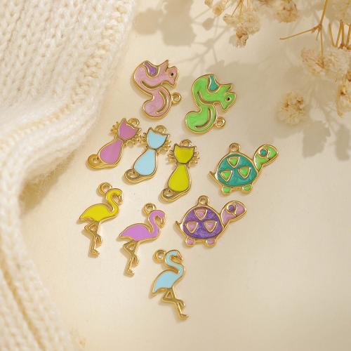 Acier inoxydable 304 Pendentif, animal, Placage de couleur d'or, DIY & émail, plus de couleurs à choisir, protéger l'environnement, sans nickel, plomb et cadmium Vendu par sac