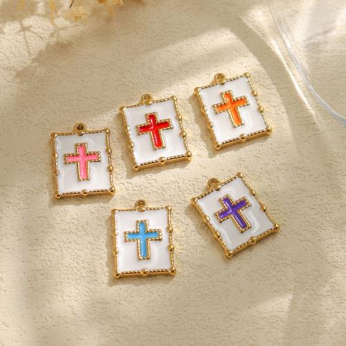 Pendentifs en acier inoxydable émail, Acier inoxydable 304, cadre, Placage de couleur d'or, DIY, plus de couleurs à choisir, protéger l'environnement, sans nickel, plomb et cadmium Vendu par sac
