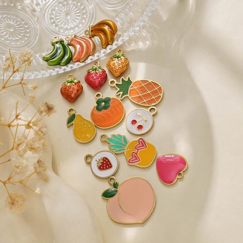 Pendentifs en acier inoxydable émail, Acier inoxydable 304, fruitcéréale, Placage de couleur d'or, DIY, plus de couleurs à choisir, protéger l'environnement, sans nickel, plomb et cadmium Vendu par sac