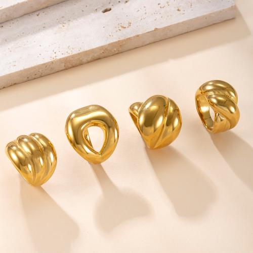 Bague en acier inoxydable, Acier inoxydable 304, Plaqué or 18K, unisexe & normes différentes pour le choix & styles différents pour le choix, Vendu par PC