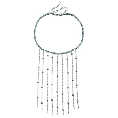 Mode-Fringe-Neckalace, Zinklegierung, mit Glas, plattiert, Modeschmuck & für Frau, originale Farbe, verkauft von PC