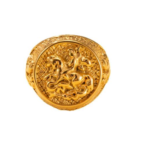 Bague en acier inoxydable, Acier inoxydable 304, Plaqué or 18K, bijoux de mode & normes différentes pour le choix & pour homme, Vendu par PC