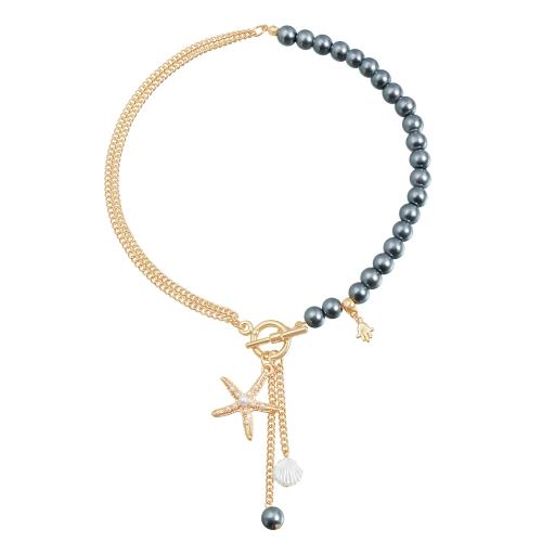 Mode Zink Legierung Schmucksets, Zinklegierung, mit Muschel & Kunststoff Perlen, goldfarben plattiert, Modeschmuck & verschiedene Stile für Wahl & für Frau, verkauft von PC