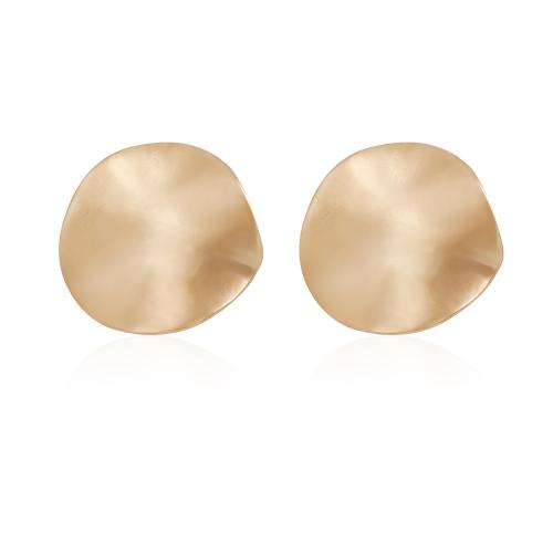Zinc Alloy Stud Earring, plated, fashion jewelry & for woman & matte, golden 