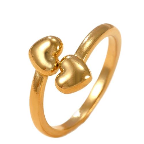 Acier inoxydable 304 Cuff Bague, Plaqué or 18K, bijoux de mode & pour femme, Vendu par PC