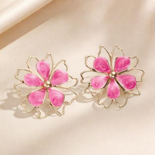Iron Stud Earring, plated, fashion jewelry & for woman & enamel 