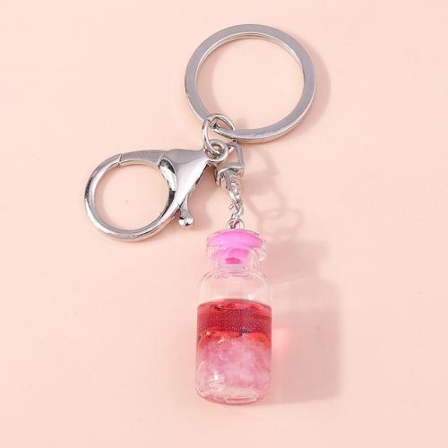 Glass Key Clasp, with Zinc Alloy, Unisex key clasp length 90-100mm 