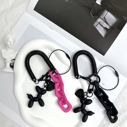 Resin Key Clasp, with Zinc Alloy, Dog, half handmade, Unisex 150mm 