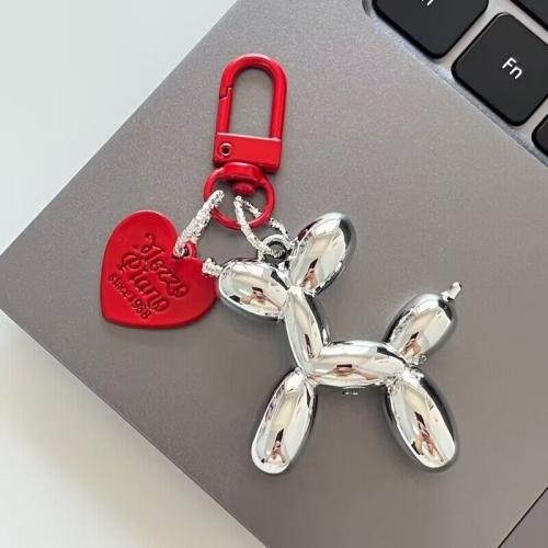 Resin Key Clasp, with Zinc Alloy, Dog, half handmade, Unisex 80mm 