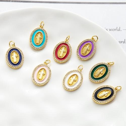 Brass Pendant, plated, DIY & micro pave cubic zirconia nickel, lead & cadmium free 