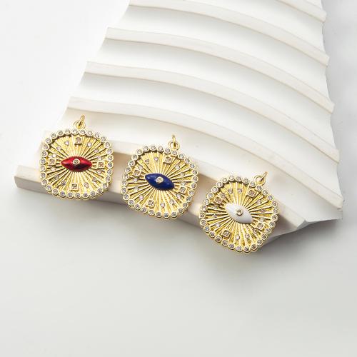 laiton Pendentif, cadre, Placage, DIY & pavé de micro zircon, plus de couleurs à choisir, protéger l'environnement, sans nickel, plomb et cadmium Vendu par PC