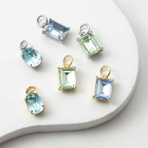 Cubic Zirconia Micro Pave Brass Pendant, plated, DIY & micro pave cubic zirconia nickel, lead & cadmium free 
