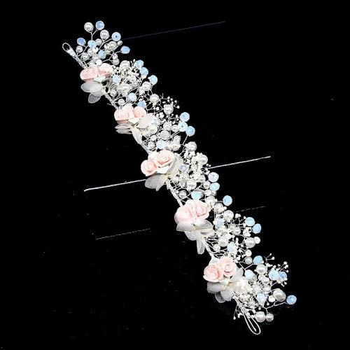 Zinc Alloy Hair Band, with brass wire & Polymer Clay & Crystal & Plastic Pearl, handmade, fashion jewelry & for bridal 