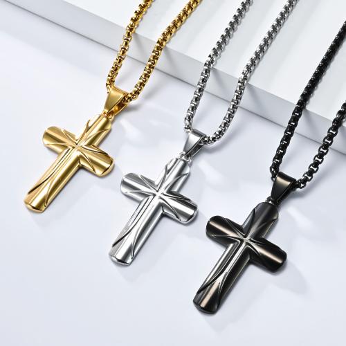 304ステンレススチール ネックレス, クロス, メッキ, ファッションジュエリー, 無色, 売り手 パソコン
