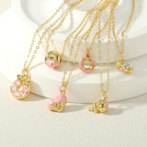 Collier en laiton fait à la main, Placage de couleur d'or, bijoux de mode & styles différents pour le choix & émail, plus de couleurs à choisir, Vendu par PC