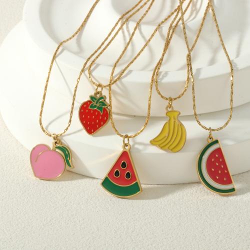 ステンレス鋼のジュエリーネックレス, 304ステンレススチール, ゴールドメッキ, ファッションジュエリー & 異なるスタイルを選択 & エナメル, 無色, 売り手 パソコン