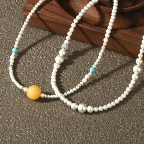 南の海のシェルネックレス, シェルパール, とともに ジェムストーン & 銅, 葉っぱ, メッキ, ファッションジュエリー & 異なるスタイルを選択 & マイクロパヴェジルコニア, 無色, 売り手 パソコン