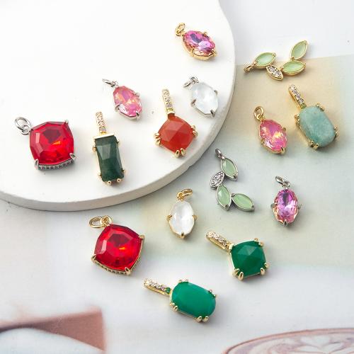 Cubique Pendentif en laiton zircon pavent, Placage, DIY & pavé de micro zircon, plus de couleurs à choisir, protéger l'environnement, sans nickel, plomb et cadmium Vendu par PC