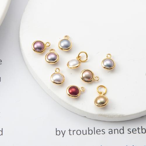 laiton Pendentif, avec perle de plastique, Placage, DIY, plus de couleurs à choisir, protéger l'environnement, sans nickel, plomb et cadmium Vendu par PC