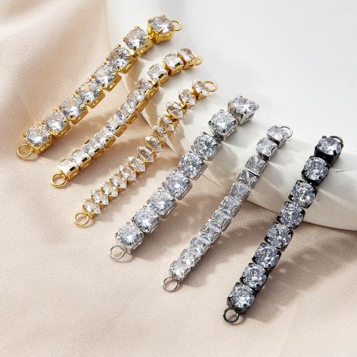 Латунь коннектор, Другое покрытие, DIY & инкрустированное микро кубического циркония, Много цветов для выбора, не содержит никель, свинец продается PC