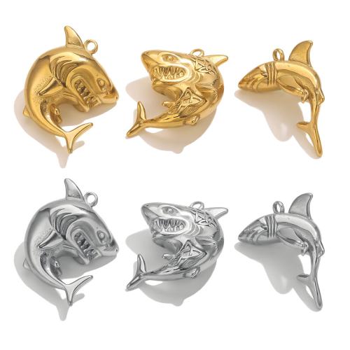 Pendentifs d'animaux en acier inoxydable , Acier inoxydable 304, Requin, Placage, DIY & normes différentes pour le choix, plus de couleurs à choisir, Vendu par PC