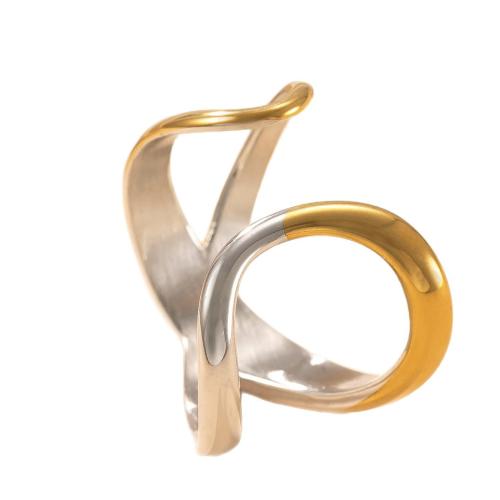 Bague en acier inoxydable, Acier inoxydable 304, Placage, pour femme & deux tons & creux, Vendu par PC