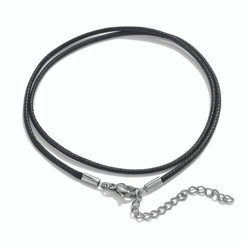 corde de cire Chaîne, avec Acier inoxydable 304, rectangle, fait à la main, longueur différente pour le choix & DIY & normes différentes pour le choix, plus de couleurs à choisir Vendu par sac[