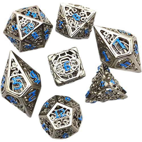 laiton Dé, Placage, 7 pièces & unisexe, plus de couleurs à choisir, dice length 15-25mm, Vendu par fixé