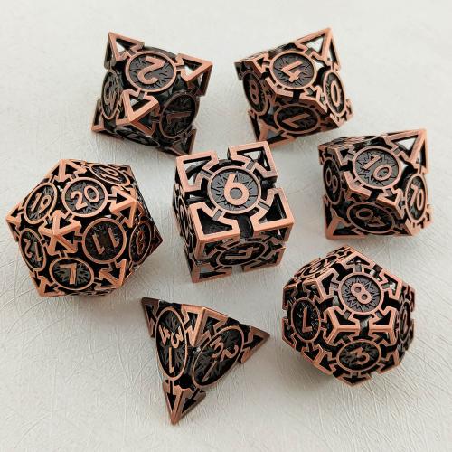 laiton Dé, Placage, 7 pièces & unisexe & creux, plus de couleurs à choisir, dice length 20-30mm, Vendu par fixé