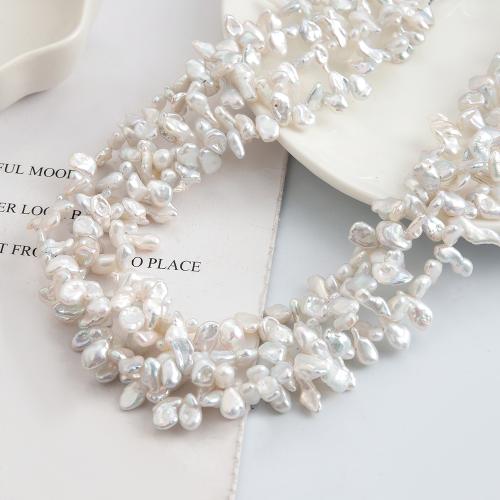 Perles nacres baroques de culture d'eau douce , perle d'eau douce cultivée, Irrégulière, DIY, blanc Vendu par brin[