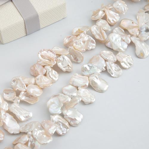 perle d'eau douce cultivée goutte, Pétales, DIY, blanc Vendu par brin[