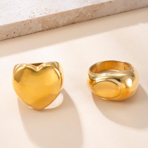 Bague en acier inoxydable, Acier inoxydable 304, Plaqué or 18K, normes différentes pour le choix & styles différents pour le choix & pour femme, Vendu par PC