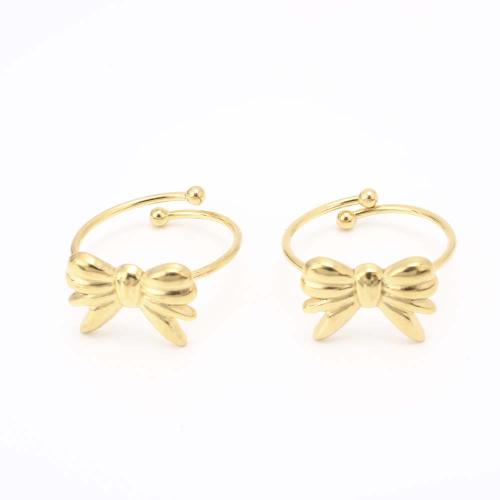 Bague en acier inoxydable, Acier inoxydable 304, bijoux de mode & pour femme, doré, Diamètre inté Environ 18mm, Vendu par PC