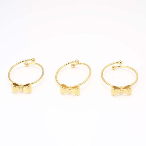 Acier inoxydable 304 Cuff Bague, bijoux de mode & pour femme, doré, Diamètre inté Environ 18mm, Vendu par PC