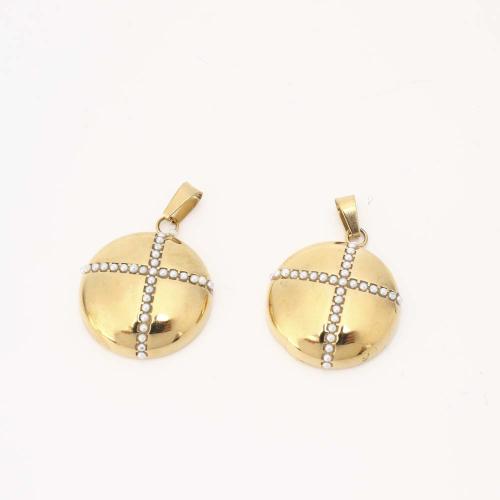 Acier inoxydable 304 Pendentif, avec perle de plastique, DIY, doré, Vendu par PC