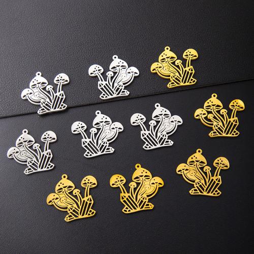 Pendentifs en acier inoxydable, Acier inoxydable 304, champignon, Placage, DIY, plus de couleurs à choisir Vendu par sac