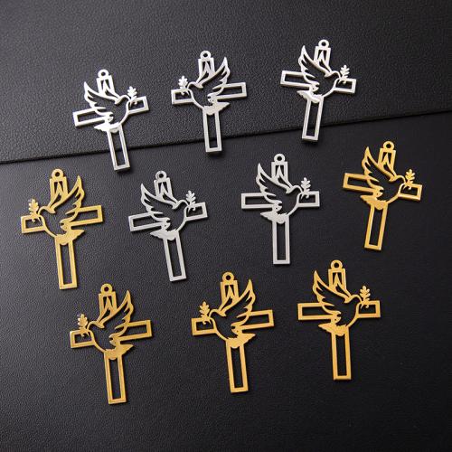 pendentifs En acier inoxydable de Croix , Acier inoxydable 304, Placage de couleur argentée, DIY & styles différents pour le choix, plus de couleurs à choisir Vendu par sac