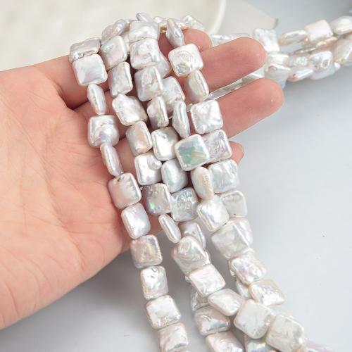 perle d'eau douce cultivée goutte, Squaredelle, DIY, blanc Vendu par brin