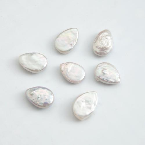 Perles nacres sans trou de culture d'eau douce, perle d'eau douce cultivée, larme, aucun trou, blanc Vendu par PC