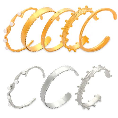 Acier inoxydable 304 bracelet manchette, Placage, bijoux de mode & styles différents pour le choix & pour femme, plus de couleurs à choisir, Vendu par PC