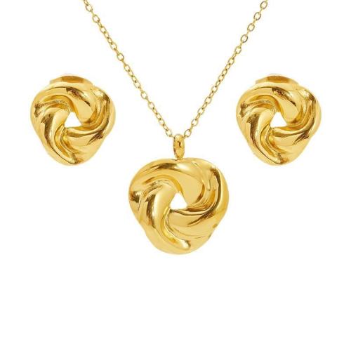 Acier inoxydable 304 parure de bijoux, Plaqué or 18K, bijoux de mode & pour femme, Vendu par PC[