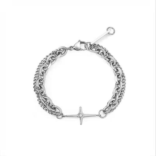 Acier titane bracelet, Placage, bijoux de mode & normes différentes pour le choix & pour femme, couleur originale, Vendu par PC