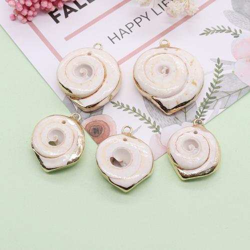 Shell Pendant, with Zinc Alloy, Conch, gold color plated, DIY 