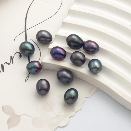 Perles nacres de culture d'eau douce demi percées , perle d'eau douce cultivée, larme, DIY & semi-foré, noire Vendu par PC