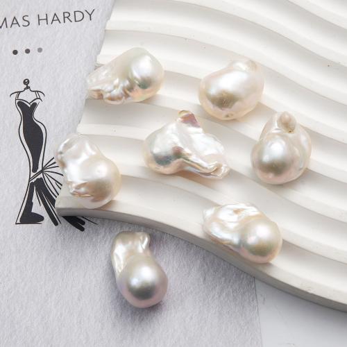 Perles nacres sans trou de culture d'eau douce, perle d'eau douce cultivée, Irrégulière, aucun trou, blanc Diamètre inté Environ 60mm, Vendu par PC