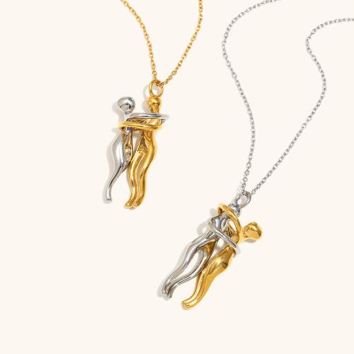 ステンレス鋼のジュエリーネックレス, 316Lステンレススチール, メッキ, ファッションジュエリー & 女性用 & 二色, 無色, 売り手 パソコン