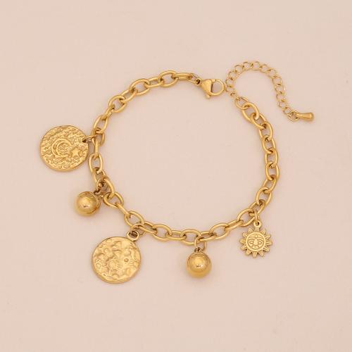 Acier inoxydable 304 bracelet, Placage, bijoux de mode & styles différents pour le choix & pour femme, doré, Vendu par PC[