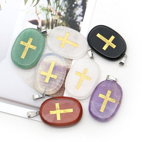 Pendentif bijoux de pierre gemme, avec fer, Plat rond, DIY, plus de couleurs à choisir Vendu par PC