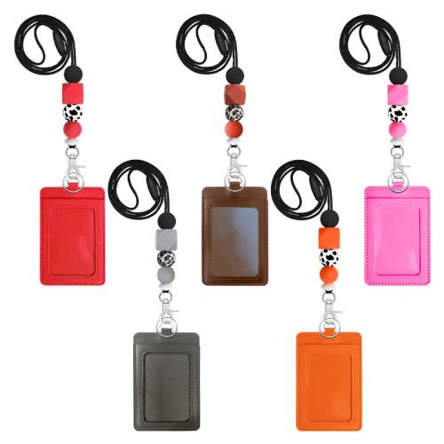 cuir PU Titulaire de la carte, avec silicone & plastique & alliage de zinc, Portable & unisexe, plus de couleurs à choisir, Vendu par PC